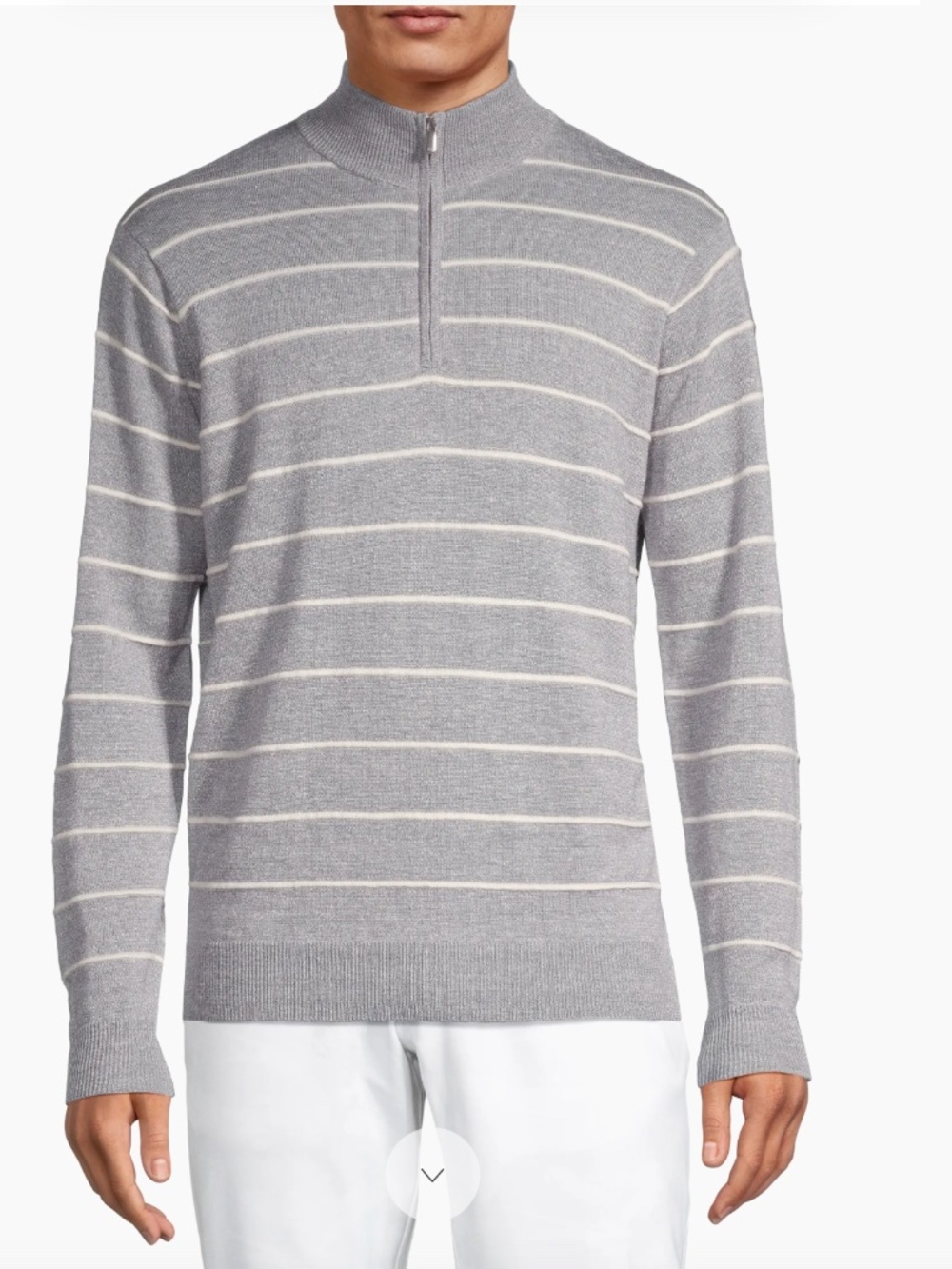 PETER MILLAR Crown Eastham Merino/Linen Striped Quarter Zip Sweater NWOT/sz M